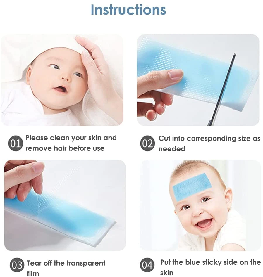 Hot Selling Health Medical Cooling Patch Reduce Fever Cooling Gel Antipyretic Patch for Baby Adult Heat Relief